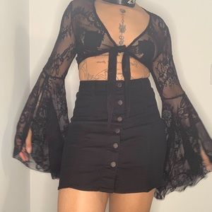 Vintage Mini Button-up Denim Skirt